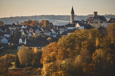 Jagsttal bei Kirchberg an der Jagst, Schwäbisch Hall, Baden-Württemberg, Deutschland