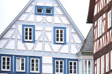 Fachwerk, Mosbach Odenwald, Baden-Württemberg, Deutschland