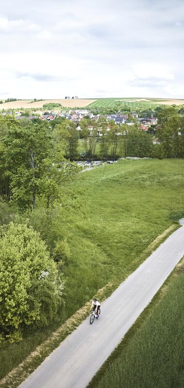 Radtour in Distelhausen im Taubertal, Baden-Württemberg, Deutschland