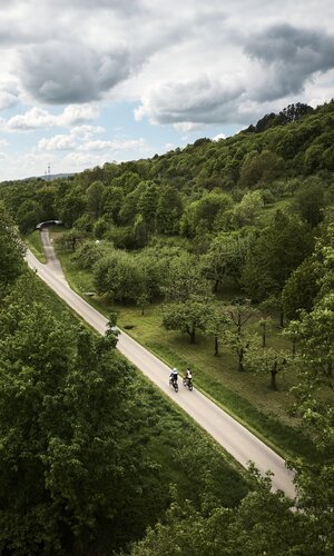 Radtour in Distelhausen im Taubertal, Baden-Württemberg, Deutschland