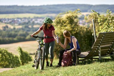 Radfahren im Weinberg in Külsheim, Taubertal, Baden-Württemberg, Deutschland | © Stefan Leitner