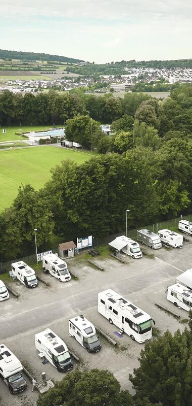 Wohnmobilstellplatz in Bad Mergentheim, Taubertal, Baden-Württemberg, Deutschland