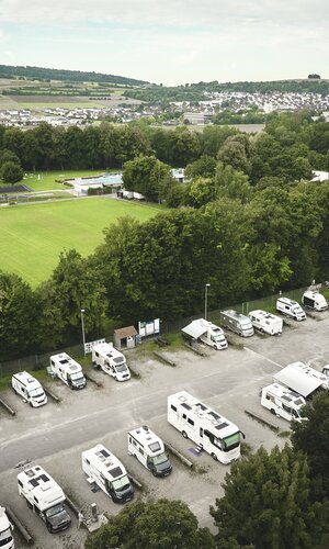Wohnmobilstellplatz in Bad Mergentheim, Taubertal, Baden-Württemberg, Deutschland