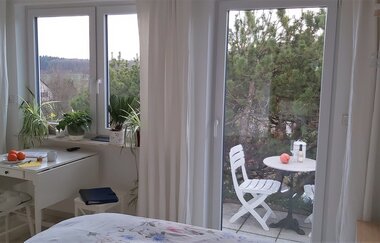 Blick nach draußen | Apartment Sonnenhaus | Freudental | © Apartment Sonnenhaus