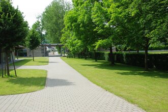 Die Plätze sind mit Rasen bedeckt und von Bäumen beschattet | © Touristikgemeinschaft Hohenlohe e. V. | Stadt Künzelsau