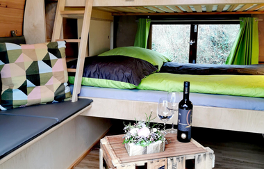 Innenraum Schlaffass Campingplatz Oberes Leintal | Schwaigern | HeilbronnerLand | © Campingplatz Oberes Leintal