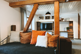 Dorfplatz Loft in Schrozberg: Wohnzimmer | © Hohenlohe Schwäbisch Hall