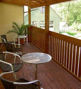 Ferienhaus an der Bühler in Obersontheim: Balkon | © Hohenlohe Schwäbisch Hall
