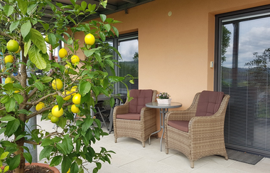 Ferienwohnung Bär in Rosengarten: Terrasse | © Hohenlohe Schwäbisch Hall