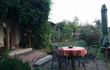 Ferienwohnung Familie Burkert in Kirchberg: Terrasse und Garten | © Hohenlohe Schwäbisch Hall