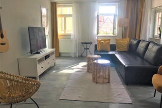 Blick ins Wohnzimmer der Ferienwohnung Götzfried in der Hauptstraße | © Edith Götzfried