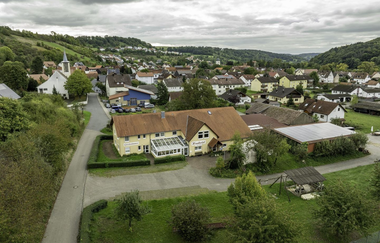 Luftaufnahme vom Gästehaus | © Touristikgemeinschaft Hohenlohe e.V. | Dominik Rau