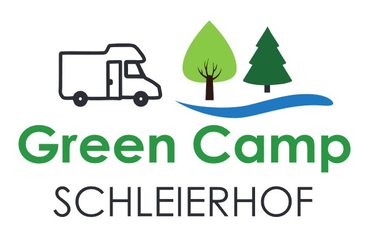 Logo mit einem Reisemobil, zwei Bäumen und dem Schriftzug Green Camp Schleierhof | © f4f65674-d22c-11ee-a5f1-00163e2945d0