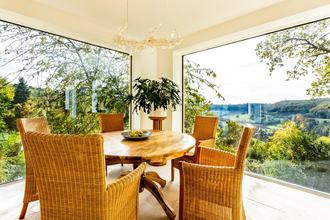 Hohenlohe Hideaway in Langenburg: Esszimmer mit Ausblick | © Hohenlohe Schwäbisch Hall