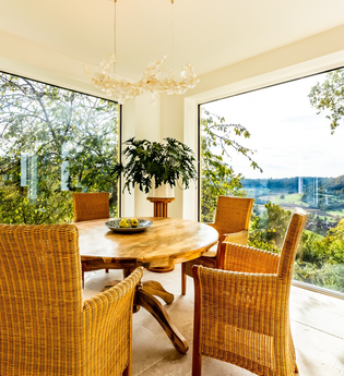 Hohenlohe Hideaway in Langenburg: Esszimmer mit Ausblick | © Hohenlohe Schwäbisch Hall