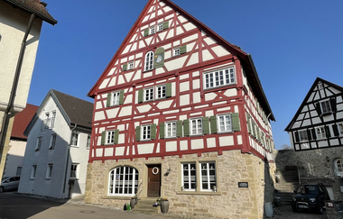 Hotel & Café Fachwerk in Vellberg: Außenansicht | © Hohenlohe Schwäbisch Hall