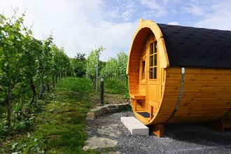 Rundes, hölzernes Schlaffass | © Neckar-Zaber-Tourismus e.V.