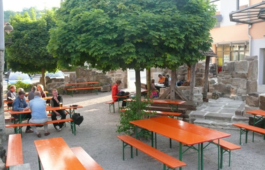 Pension Gasthof Traube in Untermünkheim: Biergarten | © Pension Gasthof Traube