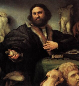 Lorenzo Lotto, Bildnis des Sammlers Andrea Odoni, Hampton Court, Royal Collection, 1527