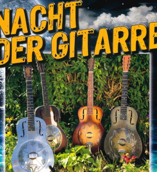 Poster der Veranstaltung mit vier Gitarren | © Touristikgemeinschaft Hohenlohe e.V. | Hoftheater Öhringen