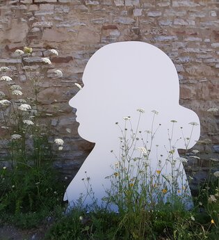 Hölderlin Silhouette im Scherenschnitt | Lauffen am Neckar | © Neckar-Zaber-Tourismus e.V.