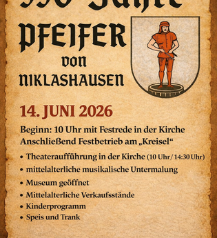 550 Jahre Pfeifer von Niklashausen | © Geschichts- und Kulturverein "Der Pfeifer" Niklashausen