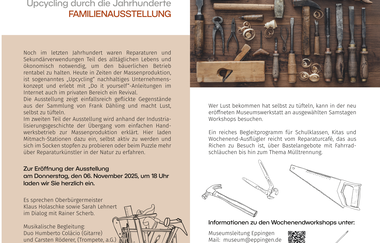 Ausstellung "Flickwerk – Upcycling durch die Jahrhunderte" aus der Sammlung Frank Dähling - im Stadt-und Fachwerkmuseum Alte Universität | © Stadt Eppingen
