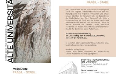 Flyer "Fragil - Stabil", Alte Universität, Eppingen | © Stadt Eppingen