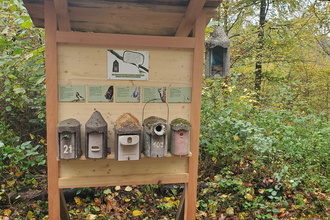 Eröffnung des Nistkastenlehrpfads am Naturparkzentrum- Entdeckertour durch die Welt der Waldvögel und Höhlenbrüter
