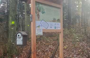 Eröffnung des Nistkastenlehrpfads am Naturparkzentrum- Entdeckertour durch die Welt der Waldvögel und Höhlenbrüter