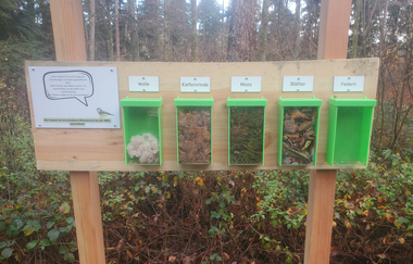 Eröffnung des Nistkastenlehrpfads am Naturparkzentrum- Entdeckertour durch die Welt der Waldvögel und Höhlenbrüter