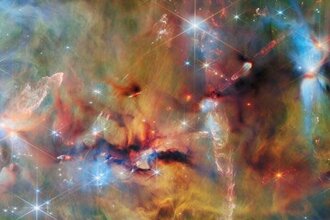 Farbenprächtiges JWST-Bild von jungen Sternen im Orion vom 5. Juni 2026