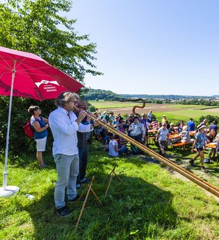 Weinterrasse mit toller Aussicht | Weingärtner Stromberg-Zabergäu | Brackenheim | HeilbronnerLand | © Weingärtner Stromberg-Zabergäu