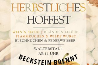 Herbstliches Hoffest - Beckstein brennt 2026