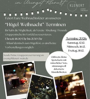 Hügel-Weihnacht im Weingut Klenert