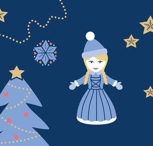 Das Käthchen illustriert mit Wollmütze