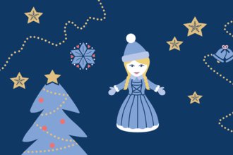 Das Käthchen illustriert mit Wollmütze