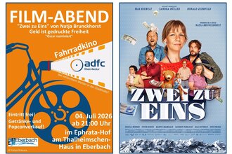 Kinoerlebnis durch Muskelkraft: Fahrradkino mit dem Filmhit "Zwei zu Eins"