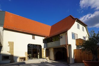 Innenhof mit Museumscafeteria | Hölderlinhaus Lauffen a.N. | HeilbronnerLand