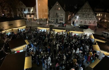 Ansicht des Weihnachtsmarktes von oben