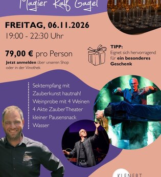 Magische Weinprobe mit Magier Ralf Gagel im Weingut Klenert