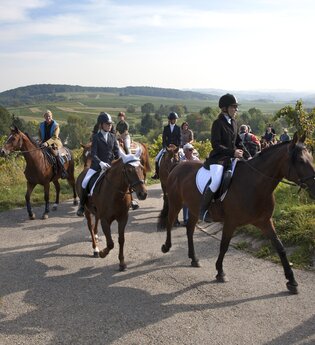 Reiter zu Pferde auf der Wallfahrt | © Landratsamt Rhein-Neckar-Kreis