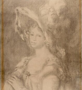 Pierre-Auguste Renoir: Jeune femme en buste (Amélie Diéterle), Kreidelithographie (handsignierter Probedruck), Abb: HeFäStuS