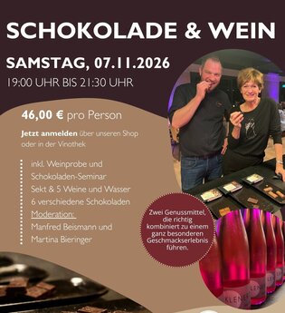 Schokolade & Wein im Weingut Klenert