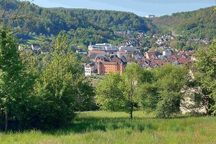 Vom Südhang blicken wir auf Künzelsau
