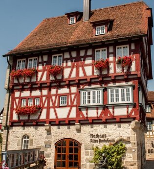 Rotes Fachwerkhaus in Vellberg