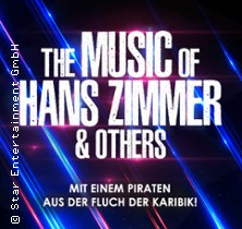 Plakat für ein Konzert mit Musik von Hans Zimmer und anderen, mit einem Piraten aus Fluch der Karibik. | © see on the left