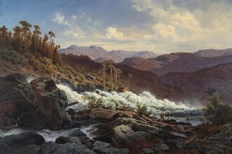 Landschaftsbild mit tosendem Fluss, 19. Jh., Kurpfälzisches Museum