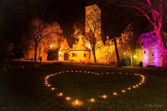 Valentinsleuchten im Rothenburger Burggarten | © Stadtmarketing Rothenburg e.V.