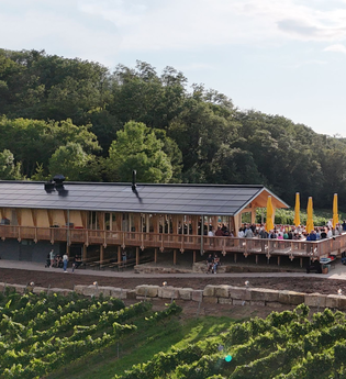Drohnenaufnahme vom Weinausschank Christophsblick am Michaelsberg | © Weingärtner Cleebronn-Güglingen